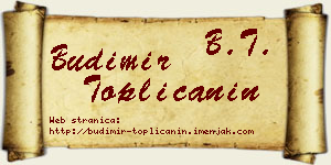 Budimir Topličanin vizit kartica